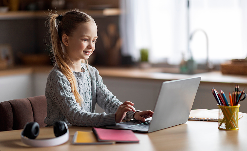 Child using computer